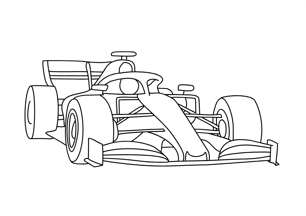 F1 Car — line art drawing, free to download as PNG and SVG