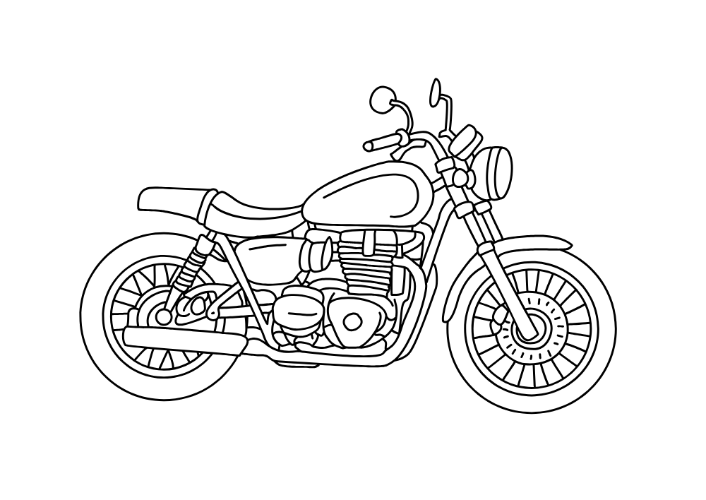 Naked Bike — line art drawing, free to download as PNG and SVG