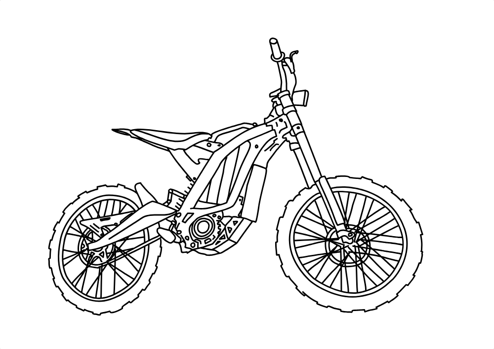 Offroad Bike — line art drawing, free to download as PNG and SVG